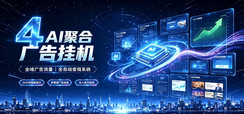 全域广告流量聚合，AI无人挂机稳赚佣金，打造长期稳定被动收入副业-网赚项目平台