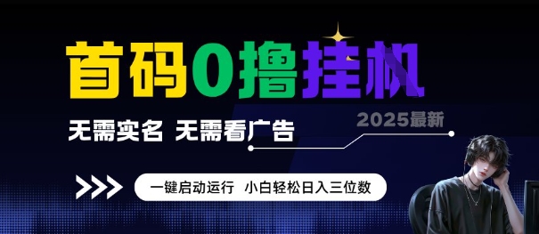 首码0撸全自动挂G项目，无需实名无需看广告，小白轻松日入3位数，多号短阵收益无上限【揭秘】-网赚项目平台