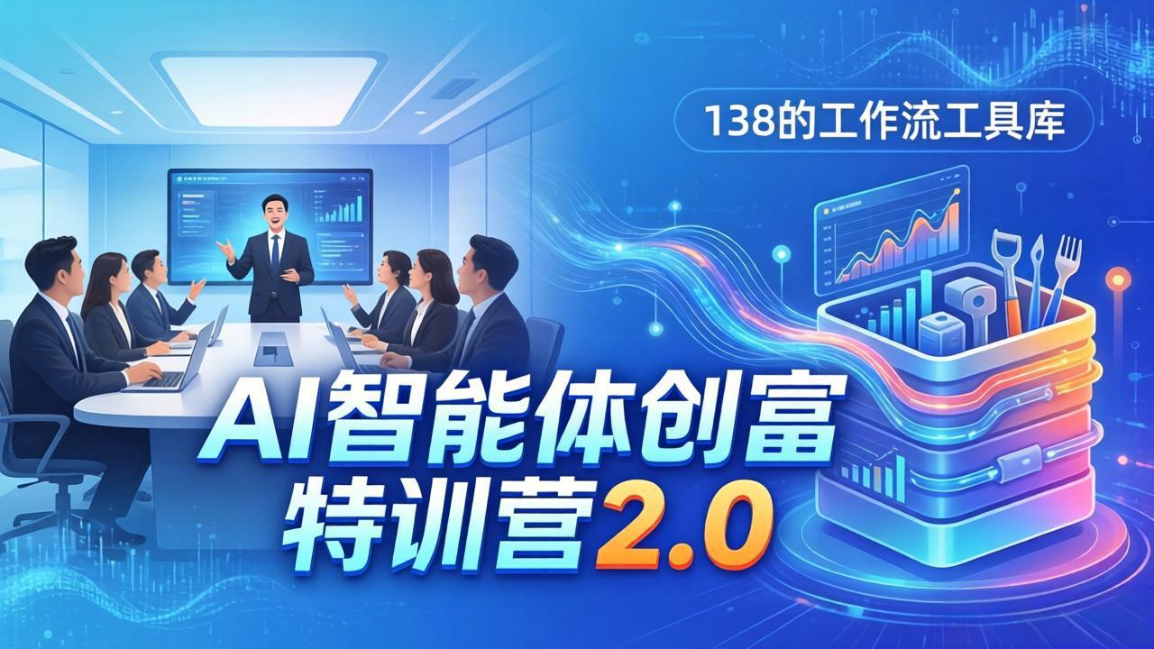 AI智能体创富训练营2.0：3天闭门直播+视频课+工具库，从0到1搭建智能体附138个工作流-网赚项目平台