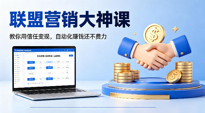 联盟营销大神课，教你用信任变现，自动化賺钱还不费力【原创双语字幕】-网赚项目平台