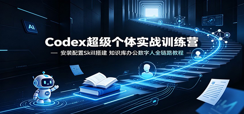 Codex超级个体实战训练营：安装配置Skill搭建，知识库办公数字人全链路教程-网赚项目平台