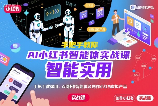 AI小红书智能体实战课,手把手教你用AI制作智能体及创作小红书虚拟产品,提效+内容商业化(更新)-网赚项目平台