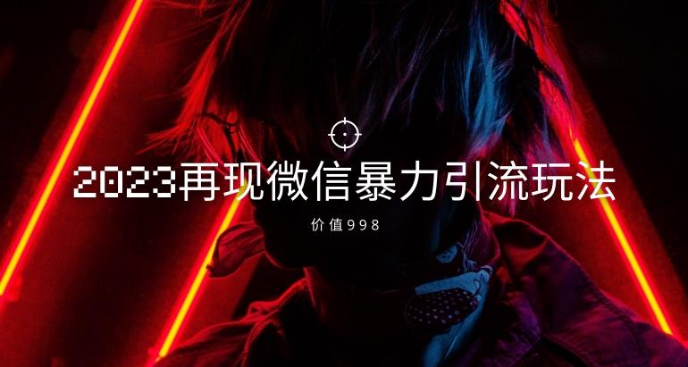 价值998元2023最新微信暴力引流玩法，日引流50-100+-网赚项目平台