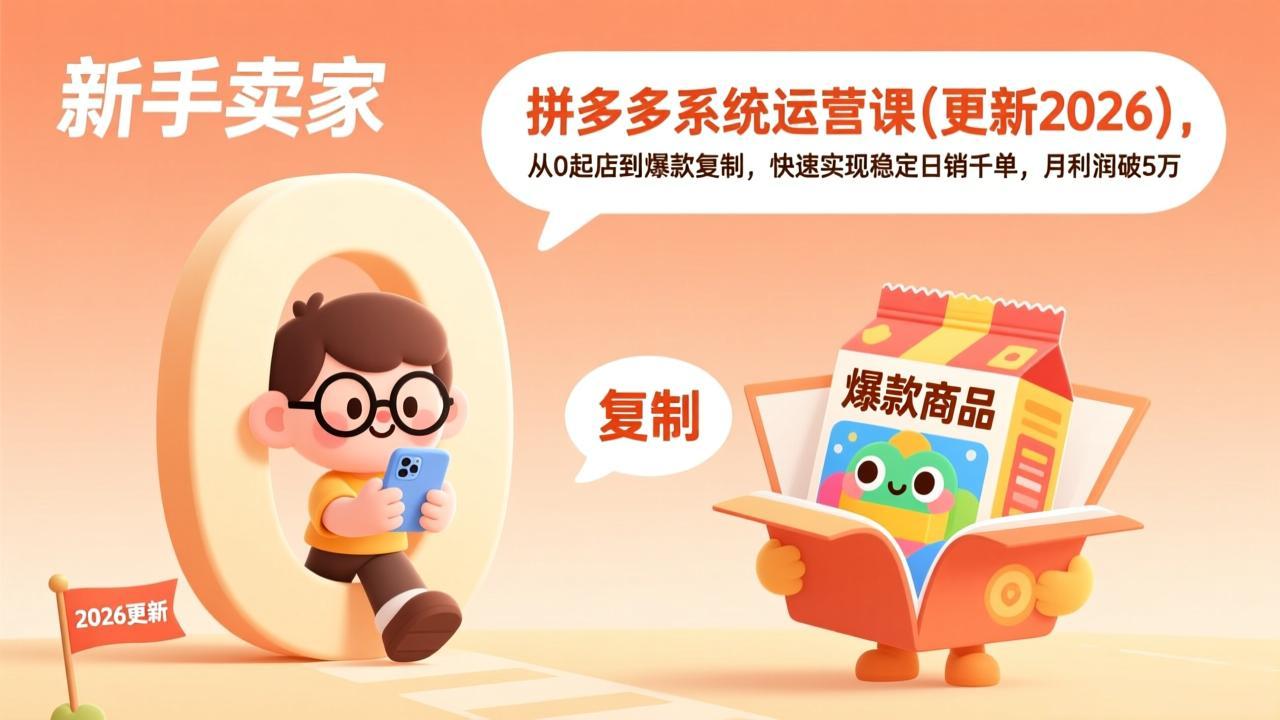 拼多多系统运营课(更新2026-网赚项目平台