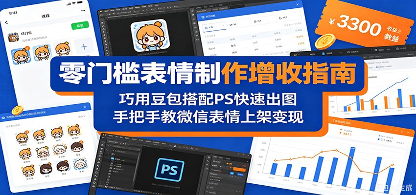 零门槛表情制作增收指南：巧用豆包搭配 PS 快速出图，手把手教微信表情上架变现-网赚项目平台