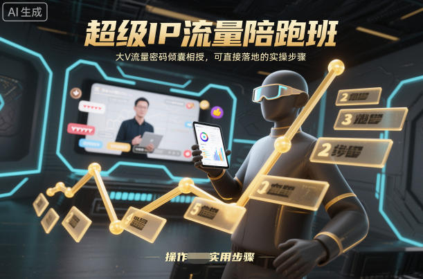 超级IP流量陪跑班,大V流量密码倾囊相授,可直接落地的实操步骤-网赚项目平台