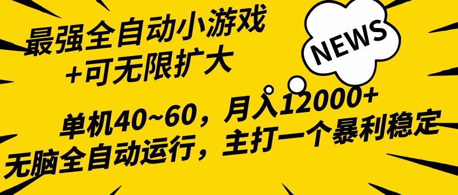 (10046期)2024最新全网独家小游戏全自动，单机40~60,稳定躺赚，小白都能月入过万-网赚项目平台