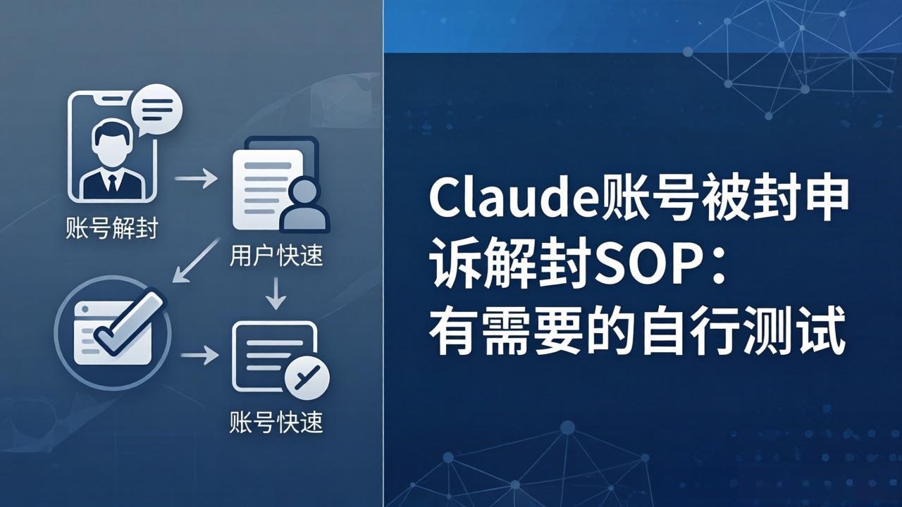 Claude账号被封申诉解封SOP：有需要的自行测试-网赚项目平台