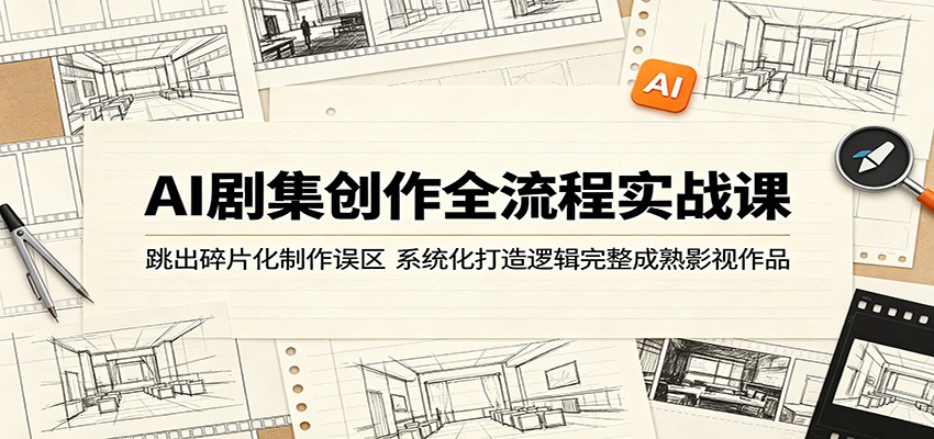 AI剧集创作全流程实战课：跳出碎片化制作误区，系统化打造逻辑完整成熟影视作品-网赚项目平台
