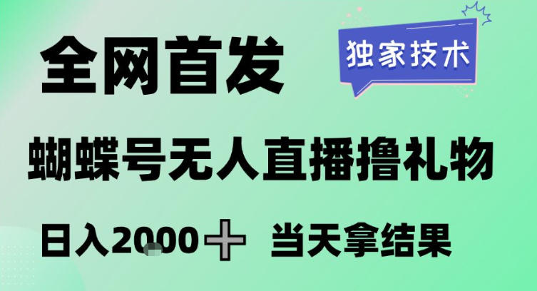 2026最新蝴蝶号无人直播掘金,独家技术,全网首发小白做了一个月收益3W,长期稳定可做【揭秘】-网赚项目平台