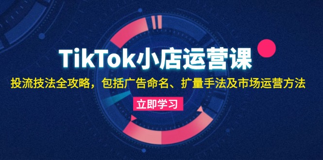 TikTok小店运营课：投流技法全攻略，包括广告命名 扩量手法及市场运营方法-网赚项目平台