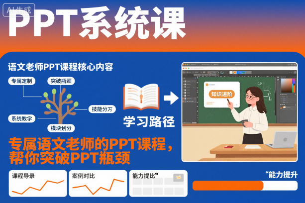 PPT系统课,专属语文老师的PPT课程,帮你突破PPT瓶颈-网赚项目平台