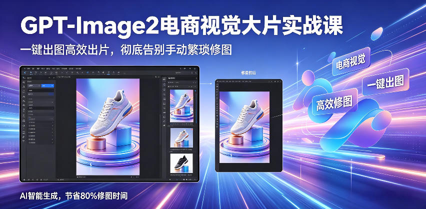 GPT-Image2电商视觉大片实战课，一键出图高效出片，彻底告别手动繁琐修图-网赚项目平台