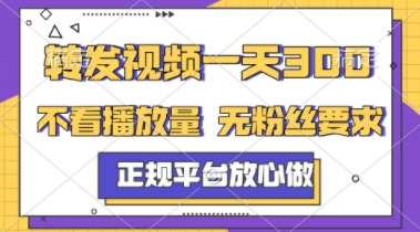 转发视频一天3张+，正规平台放心做，不看播放量，不看粉丝量，一个任务几分钟完成【揭秘】-网赚项目平台