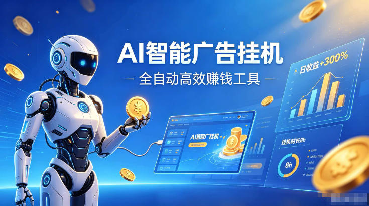AI智能广告挂G，在家自动賺收益，全程无需人工操作、不用直播、不用拉人【揭秘】-网赚项目平台