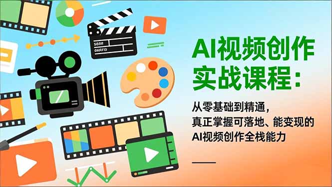 AI视频创作实战课程：从零基础到精通，真正掌握可落地、能变现的AI视频创作全栈能力-网赚项目平台