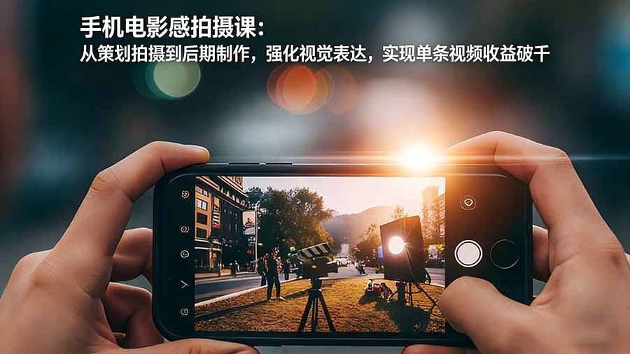 手机电影感拍摄课：从策划拍摄到后期制作，强化视觉表达，实现单条视频收益破千-网赚项目平台