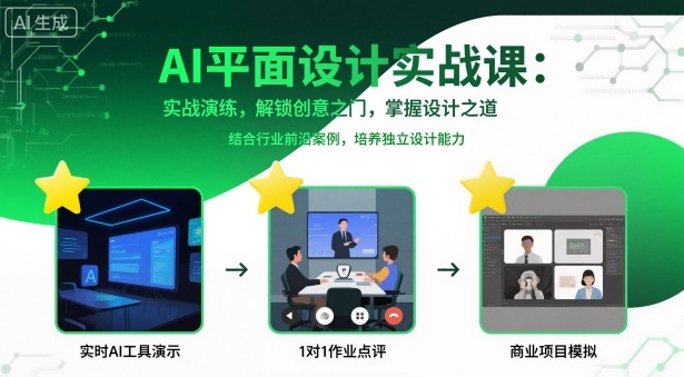 AI平面设计实战课,实战演练,解锁创意之门,掌握设计之道-网赚项目平台