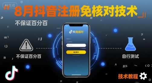 8月抖音注册免核对技术，不保证百分百，自测-网赚项目平台