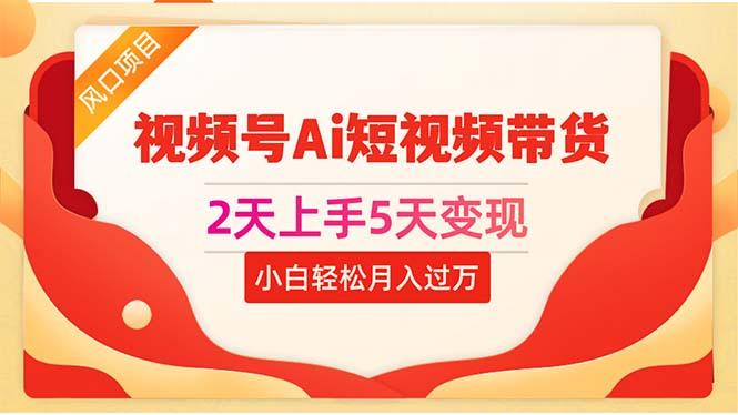 2天上手5天变现视频号Ai短视频带货0粉丝0基础小白轻松月入过万-网赚项目平台