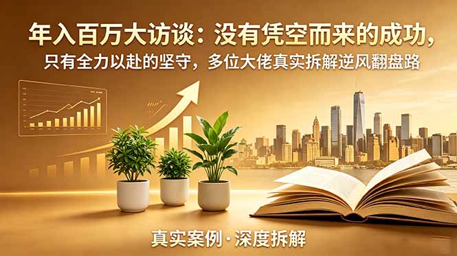 年入百万大访谈-更新：没有凭空而来的成功，只有全力以赴的坚守，多位大佬真实拆解逆风翻盘路-网赚项目平台