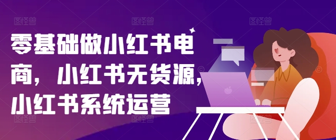 零基础做小红书电商，小红书无货源，小红书系统运营-网赚项目平台