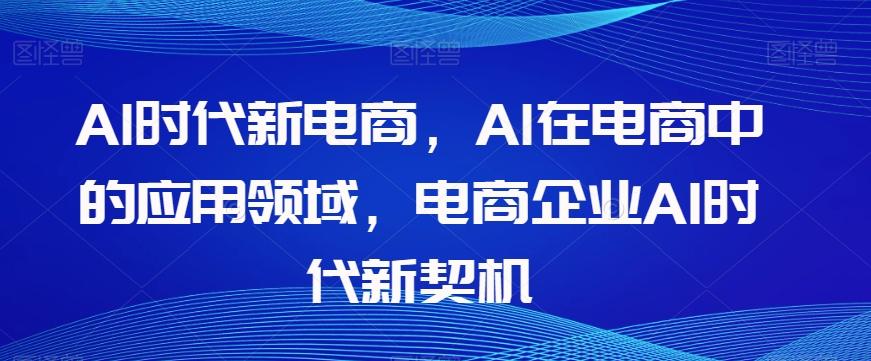 Al时代新电商，Al在电商中的应用领域，电商企业AI时代新契机-网赚项目平台