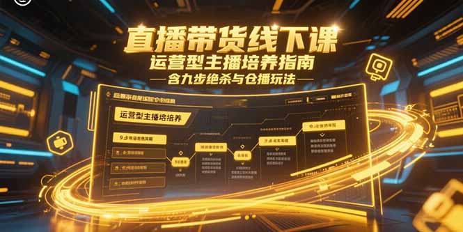 直播带货线下课，运营型主播培养指南，含九步绝杀与仓播玩法-网赚项目平台