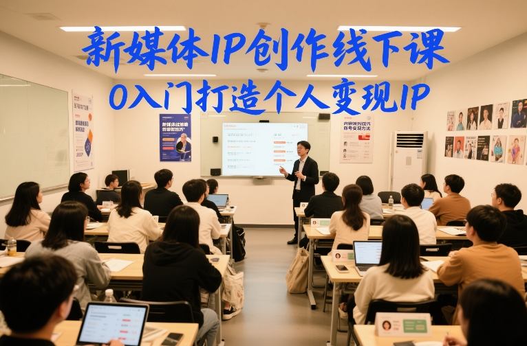 新媒体IP创作线下课，0入门打造个人变现IP-网赚项目平台