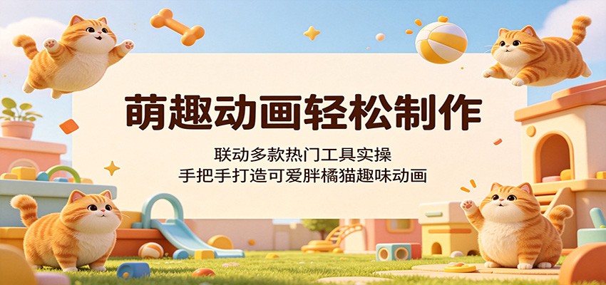 萌趣动画轻松制作，联动多款热门工具实操，手把手打造可爱胖橘猫趣味动画-网赚项目平台