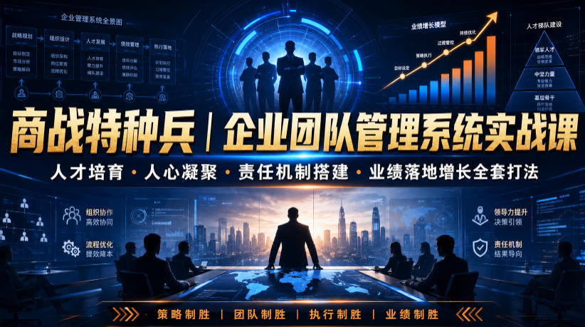 商战特种兵｜企业团队管理系统实战课人才培育・人心凝聚・责任机制搭建・业绩落地增长全套打法-网赚项目平台