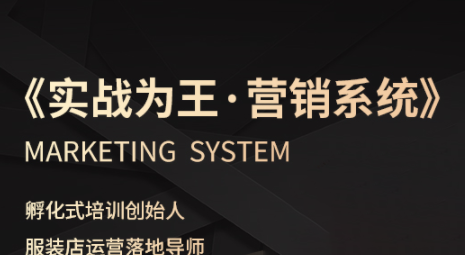 老杨·服装老板必修课《实战为王-营销系统》实现业绩被动式增长-网赚项目平台
