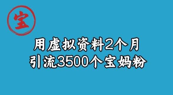 宝哥虚拟资料项目，2个月引流3500个宝妈粉-网赚项目平台