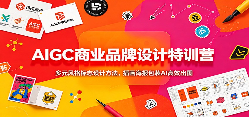 AIGC商业品牌设计特训营：多元风格标志设计方法，插画海报包装AI高效出图-网赚项目平台
