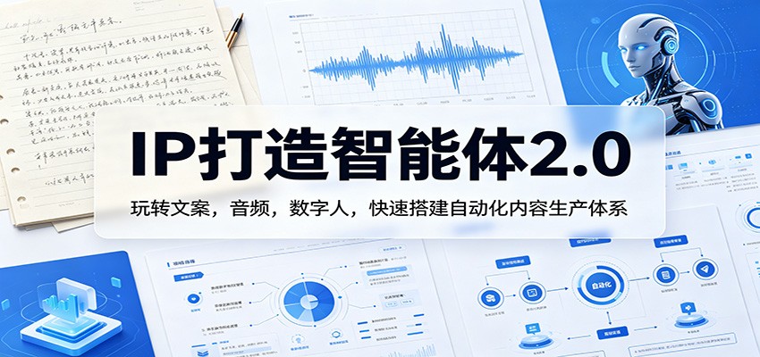 IP打造智能体2.0：玩转文案，音频，数字人，快速搭建自动化内容生产体系-网赚项目平台