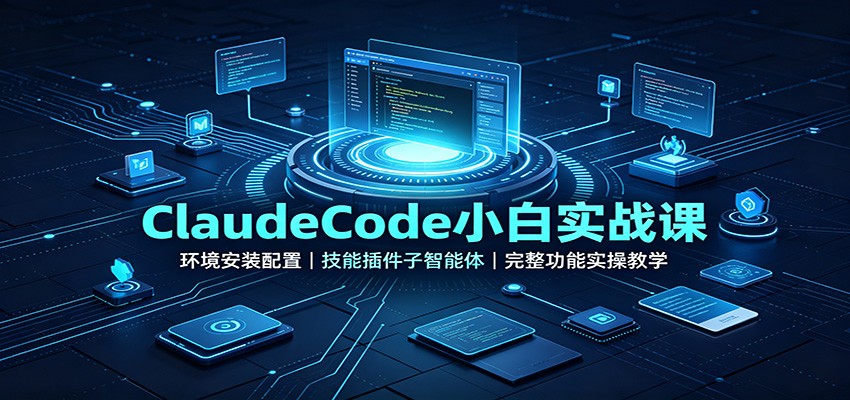 ClaudeCode小白实战课：环境安装配置，技能插件子智能体，完整功能实操教学-网赚项目平台