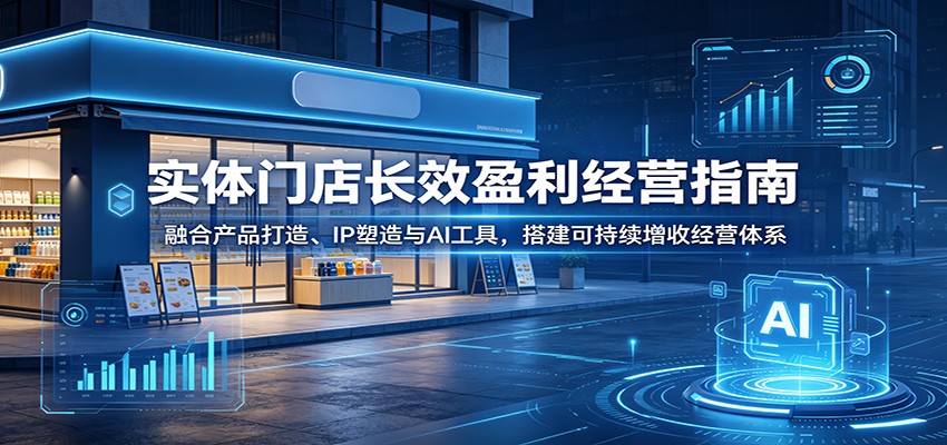 实体门店长效盈利经营指南:融合产品打造、IP塑造与AI工具,搭建可持续增收经营体系-网赚项目平台