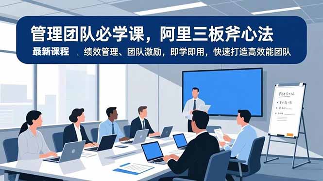 管理团队必学课，阿里三板斧心法、绩效管理、团队激励，即学即用，快速打造高效能团队-网赚项目平台