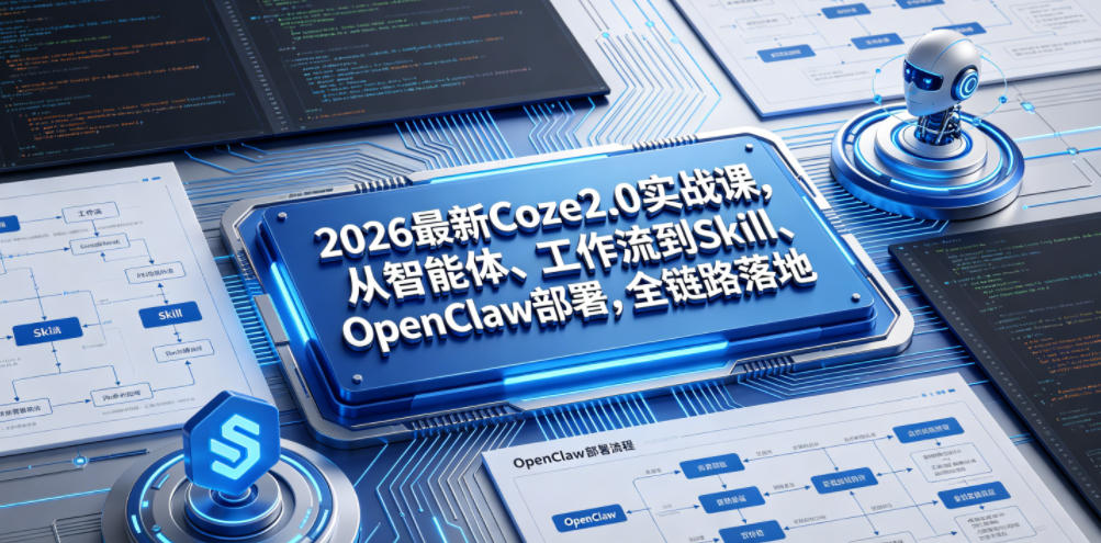 2026最新Coze2.0实战课，从智能体、工作流到Skill、OpenClaw部署，全链路落地-网赚项目平台