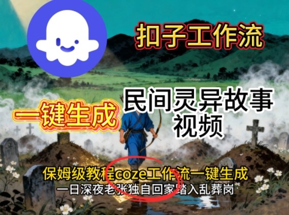 Coze扣子工作流一键生成民间灵异故事视频，保姆级教程搭建教学-网赚项目平台