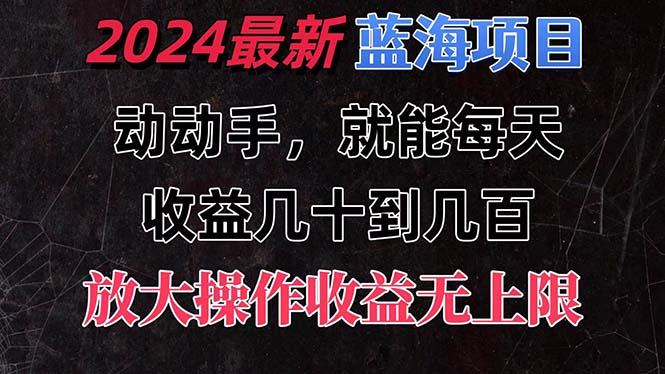有手就行的2024全新蓝海项目，每天1小时收益几十到几百，可放大操作收…-网赚项目平台