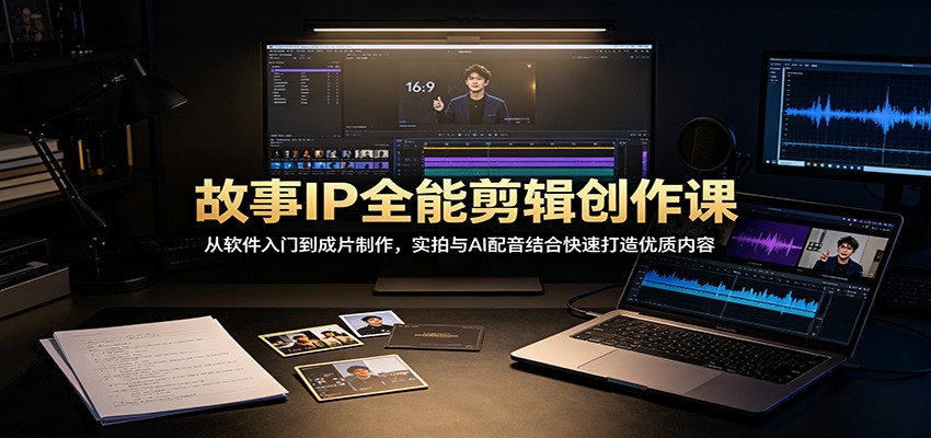 故事IP全能剪辑创作课：从软件入门到成片制作，实拍与AI配音结合快速打造优质内容-网赚项目平台
