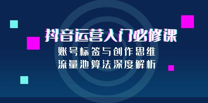 抖音运营入门必修课，账号标签与创作思维，流量池算法深度解析-网赚项目平台