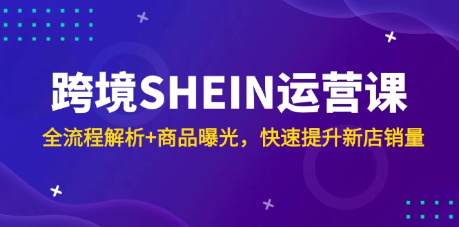 跨境SHEIN运营课，全流程解析+商品曝光，快速提升新店销量-网赚项目平台