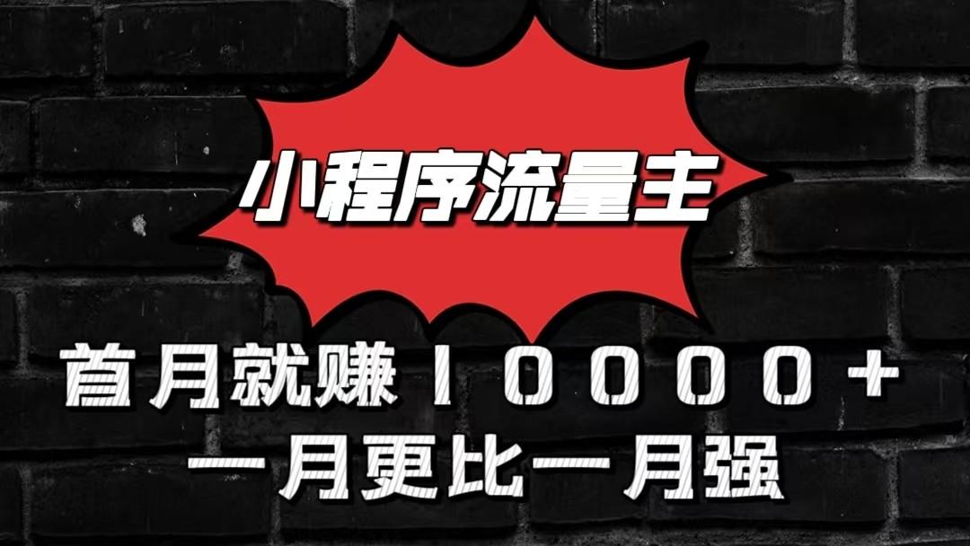 小程序流量主首月就赚10000+，一月更比一月强！小本创业首选-网赚项目平台