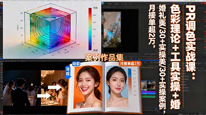 PR调色实战课:色彩理论+工具实操+婚礼医美/30+实操案例,月接单超2万-网赚项目平台