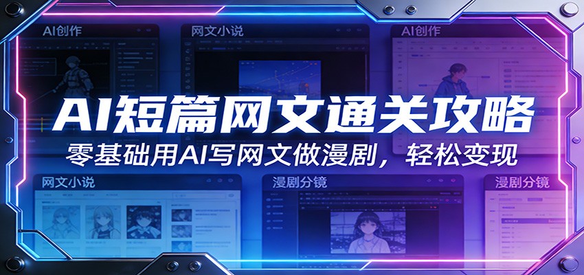 AI短篇网文通关攻略：零基础用AI写网文做漫剧，轻松变现-网赚项目平台