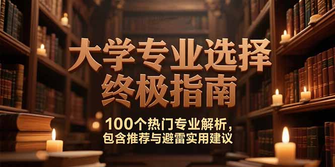 付费文：大学专业选择终极指南,100个热门专业解析,包含推荐与避雷实用建议-网赚项目平台