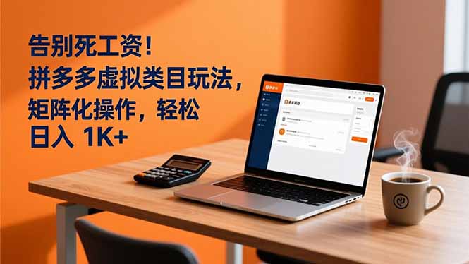 告别死工资！拼多多虚拟类目玩法，矩阵化操作，轻松日入 1K+-网赚项目平台