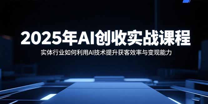 2025年AI创收实战课程：实体行业如何利用AI技术提升获客效率与变现能力-网赚项目平台